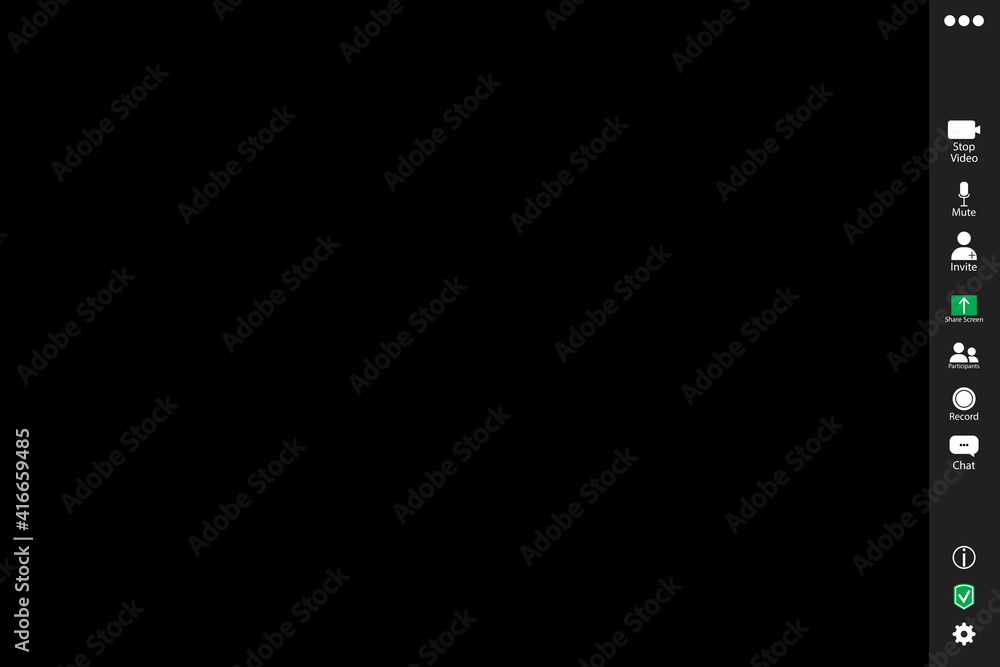 Black screen zoom, great design for any purposes. Vector icon. Zoom