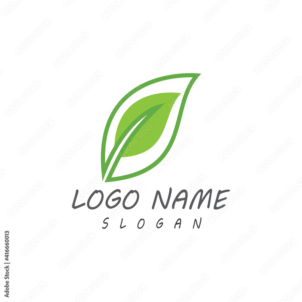 Leaf icon Vector Illustration design Logo template Leaf icon Vector Illustration design Logo template