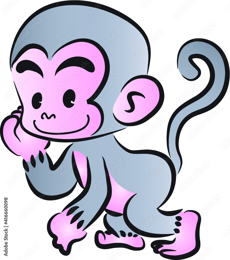vector cartoon monkey happy vector cartoon monkey happy