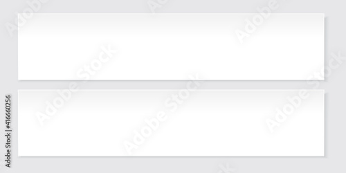 Two white long rectangles in 3d style. Website template design. Vector flat design. Stock image. EPS 10.