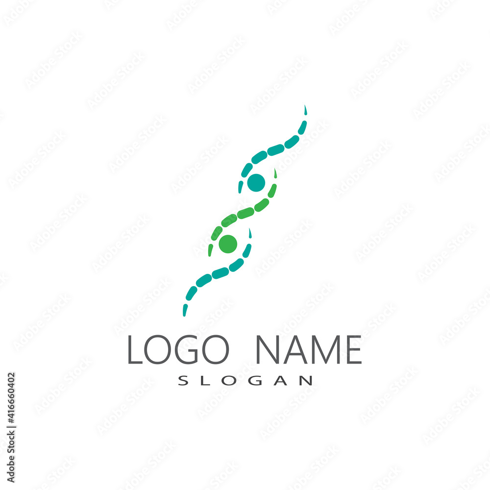 Obraz premium DNA gene Logo Template vector symbol illustration