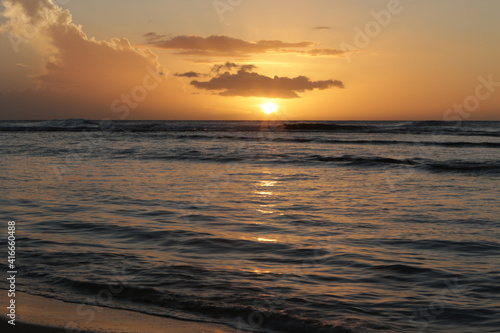 Kauai beach at sunset