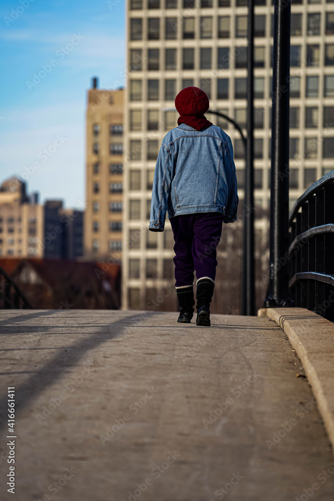 person walking on the street