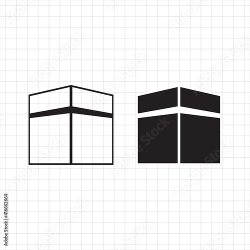 Kabbah Islamic Mosque Icon Vector