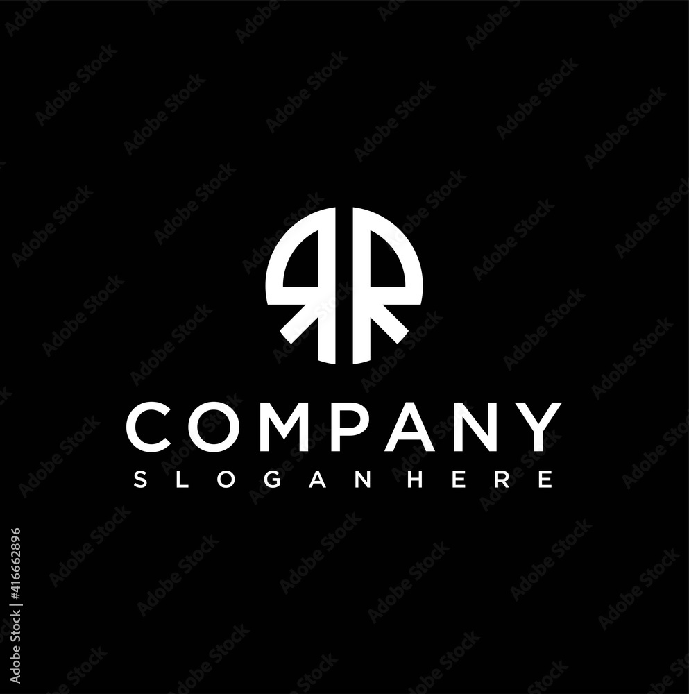 Initial letter RR silhouette logo design