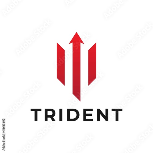 Trident Poseidon logo design template