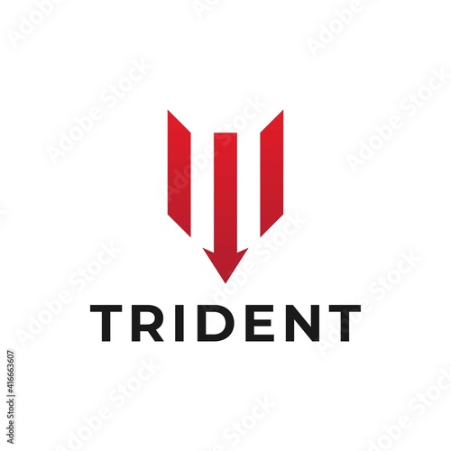 Trident Poseidon logo design template