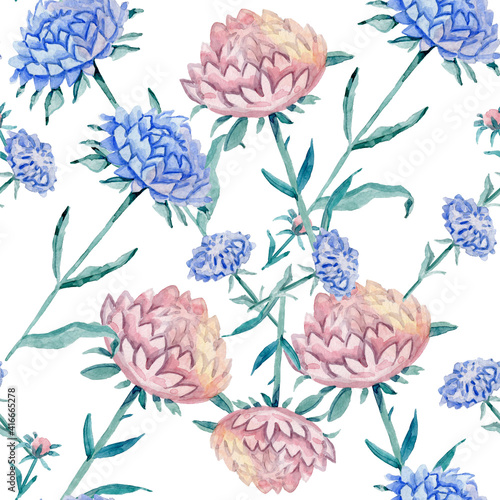 Wallpaper Mural soft pink watercolor flower print seamless background Torontodigital.ca