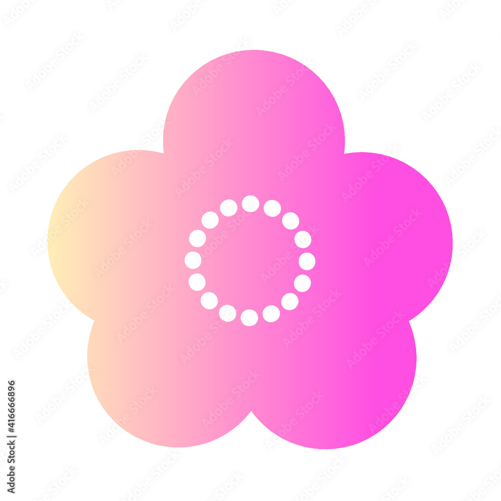 シンプルで可愛い梅の花のイラスト・アイコン シンプルで可愛い梅の花のイラスト・アイコン