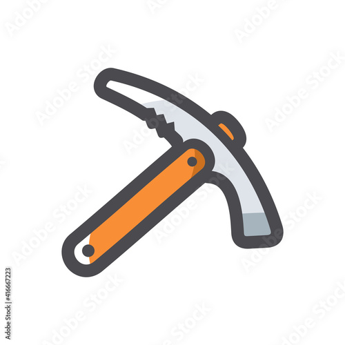 Ice ax Pickaxe Vector icon Cartoon illustration