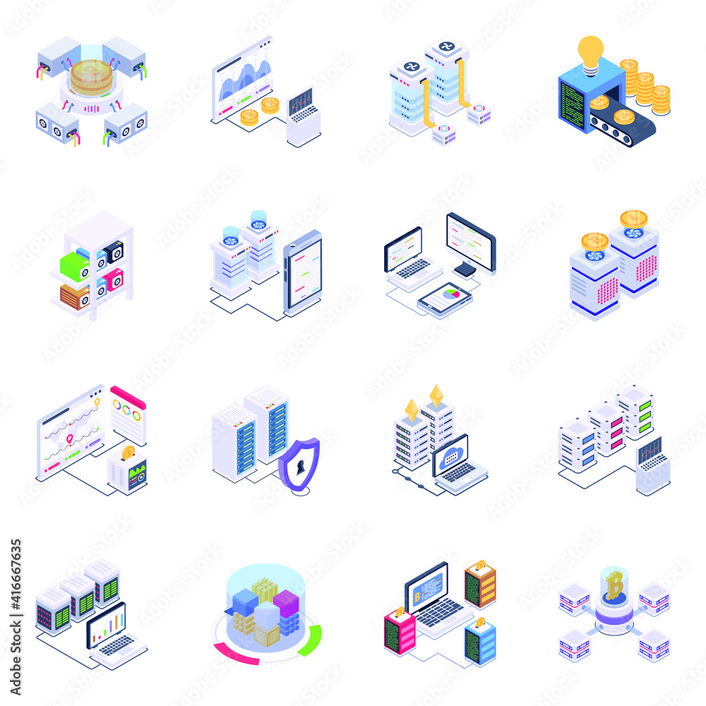 Pack of Shared Network Isometric Icons
Pack of Shared Network Isometric Icons