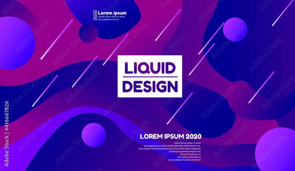 Trendy background with color liquid shapes. premium vector
