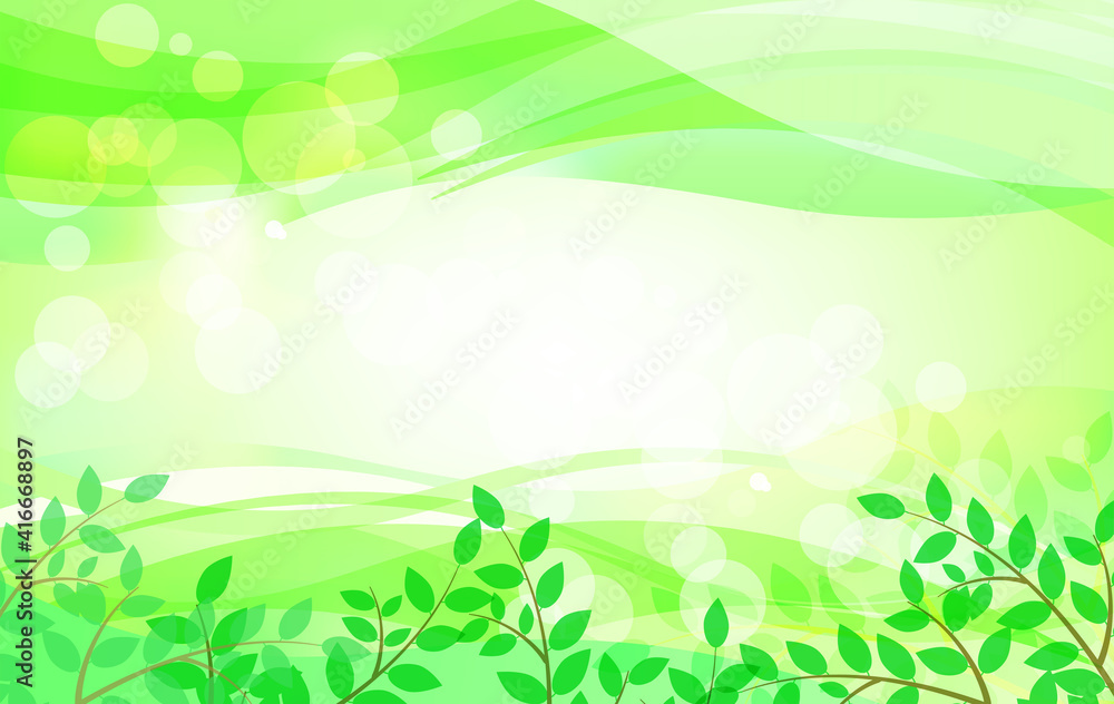 葉と緑のグリーンのピュアな背景