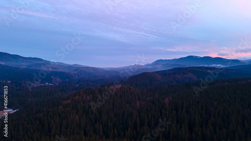 beautiful mountain landscape coniferous forest © Андрей Трубицын