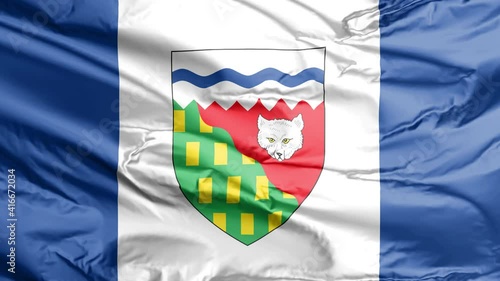 Flag of the Northwest Territories. Canada include the regions of Dehcho, North Slave, Sahtu, South Slave and Inuvik photo