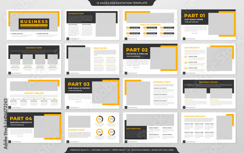 set of business presentation layout concept template design with minimalist and modern style use for product catalog and annual report