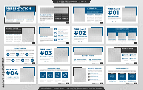 minimalist business presentation template design with clean style and modern layout use for business annual report