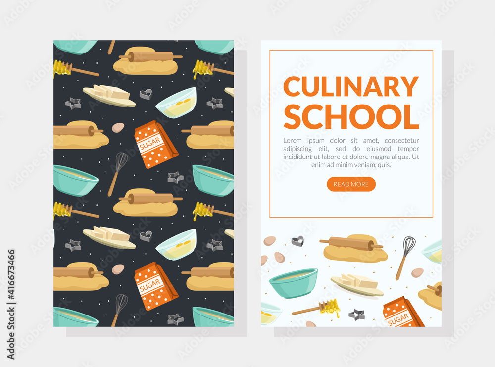 Culinary School Landing Page, Cooking Recipe, Homemade Food Website, Onboard Screen Cartoon Vector Illustration