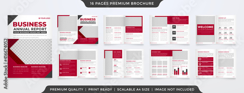 set of brochure template design with modern style and minimalist layout use for business annual report and presentation