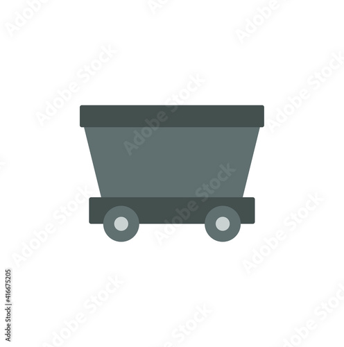 vector, coal mine wagon on white background