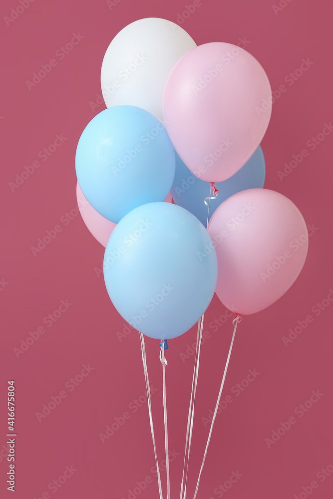 Air balloons on color background Air balloons on color background