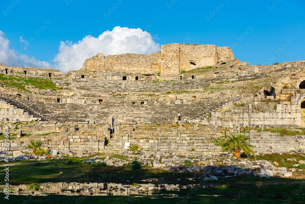 View of the theater of Miletus in Turkey.