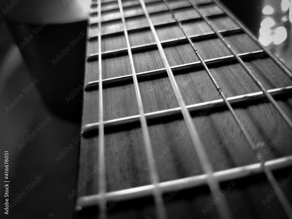 Guitar Closeup Black and White Guitar Closeup Black and White