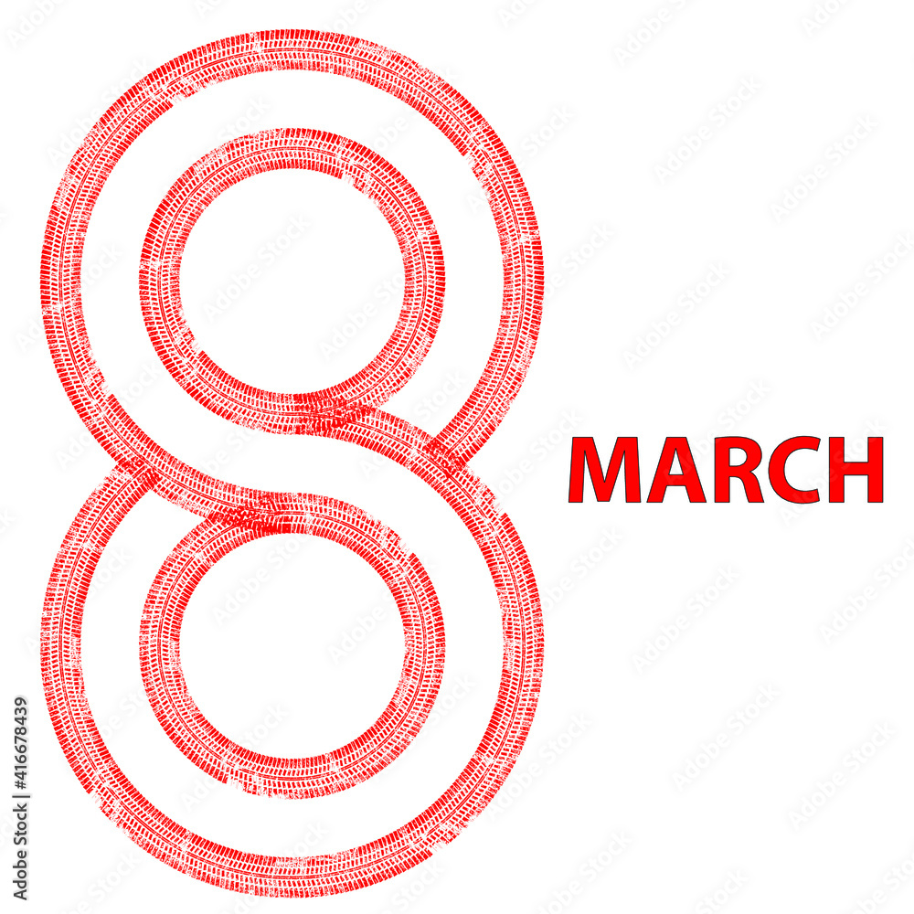 Obraz premium Greeting cards with line.International womans day . 8 march . Handwritten lettering typography