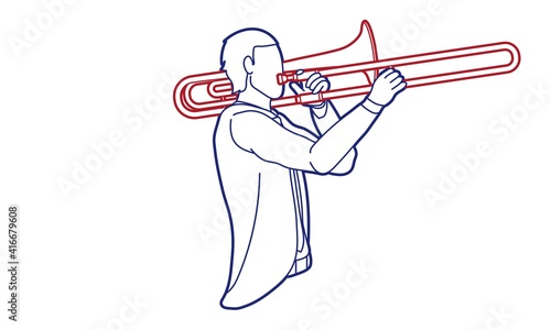 Trombone Musician Orchestra Instrument Graphic Vector