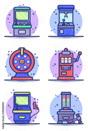 arcade game cartoon illustration