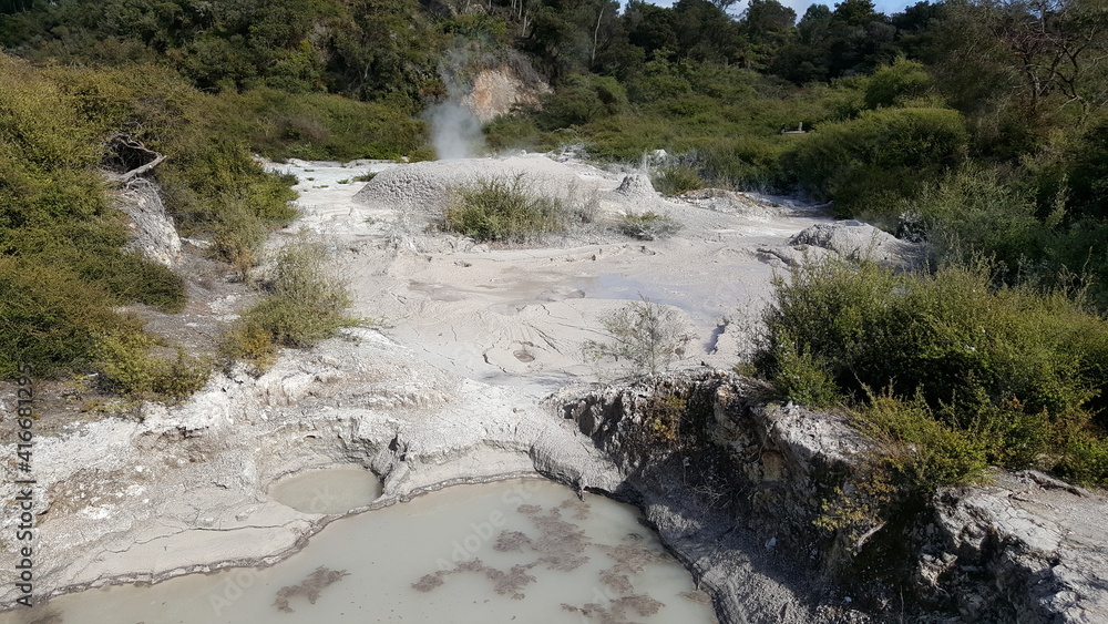 river in the mountains, thermal water, Rotorua river in the mountains, thermal water, Rotorua