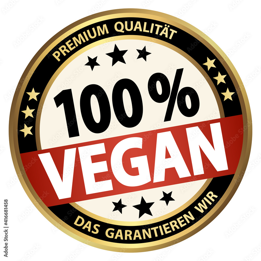 round business button - 100% vegan (german)
