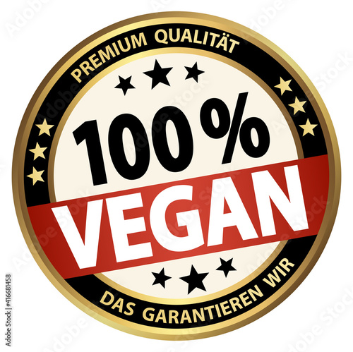 round business button - 100% vegan (german)