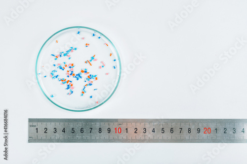 Microplastics in Petri Dish photo