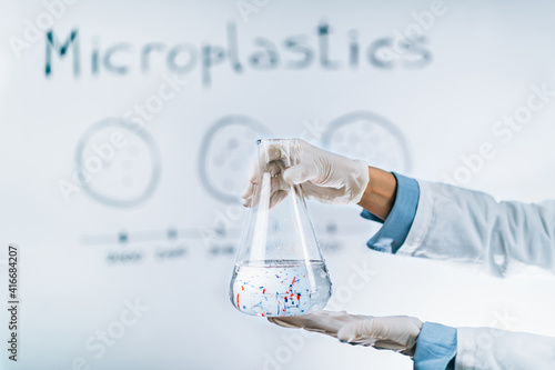 Microplastic Pollution Concept photo