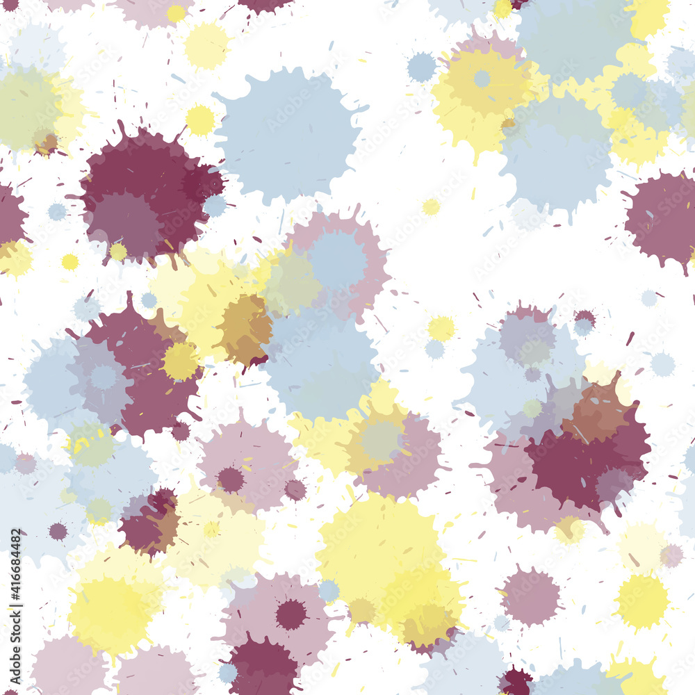Paint stains seamless splatter, spray blots, spots Paint stains seamless splatter, spray blots, spots