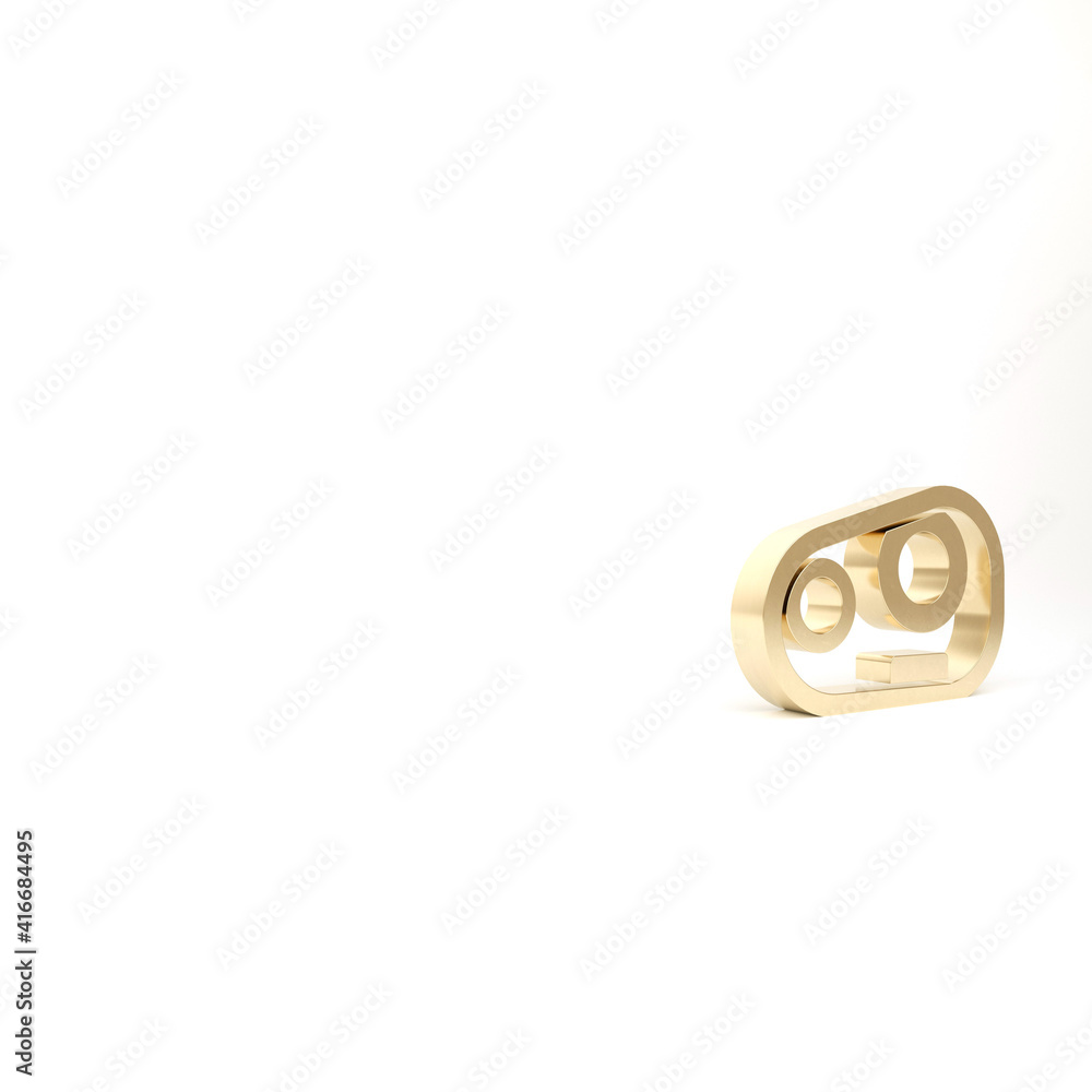 Gold Car headlight icon isolated on white background. 3d illustration 3D render. Gold Car headlight icon isolated on white background. 3d illustration 3D render.