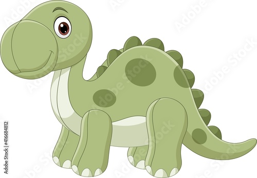 Cute dinosaurs doll on white background