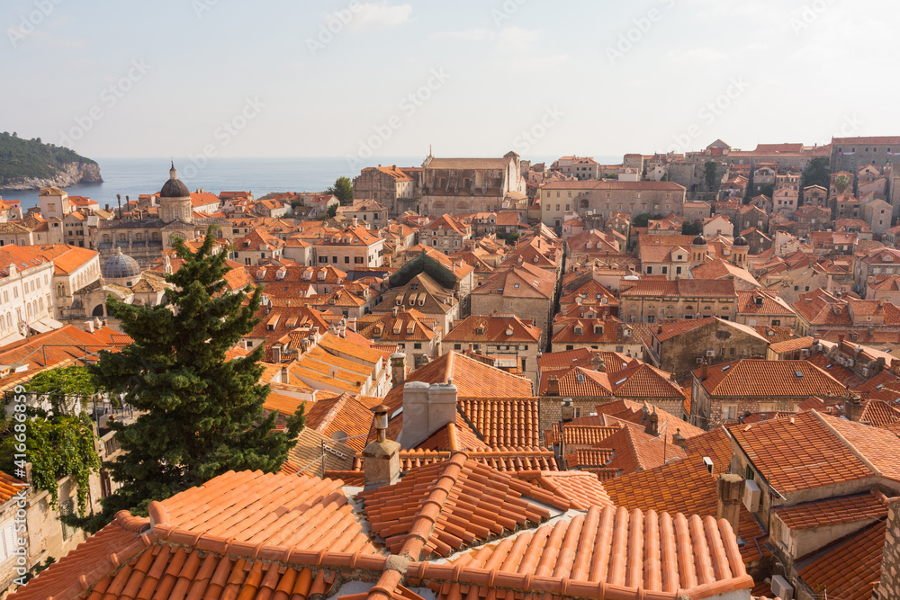View of the rooftops of the Old Town of Dubrovnik. Croatia