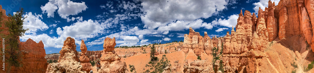 Bryce Canyon landscape on a beautiful summer day, Utah - Panoramic view