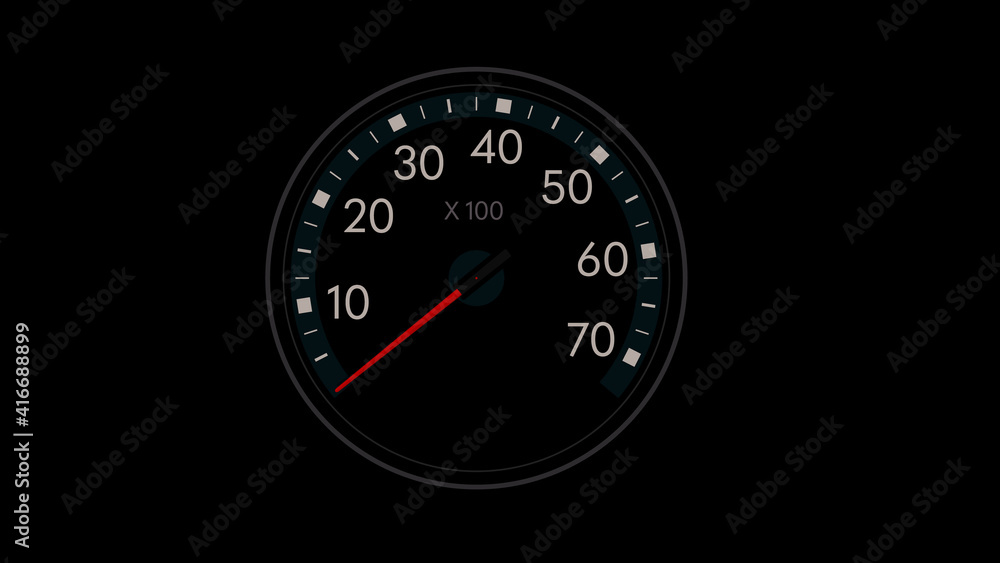 Car tachometer vector symbol on black background Car tachometer vector symbol on black background