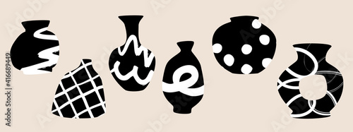 Abstract Black And White Vases