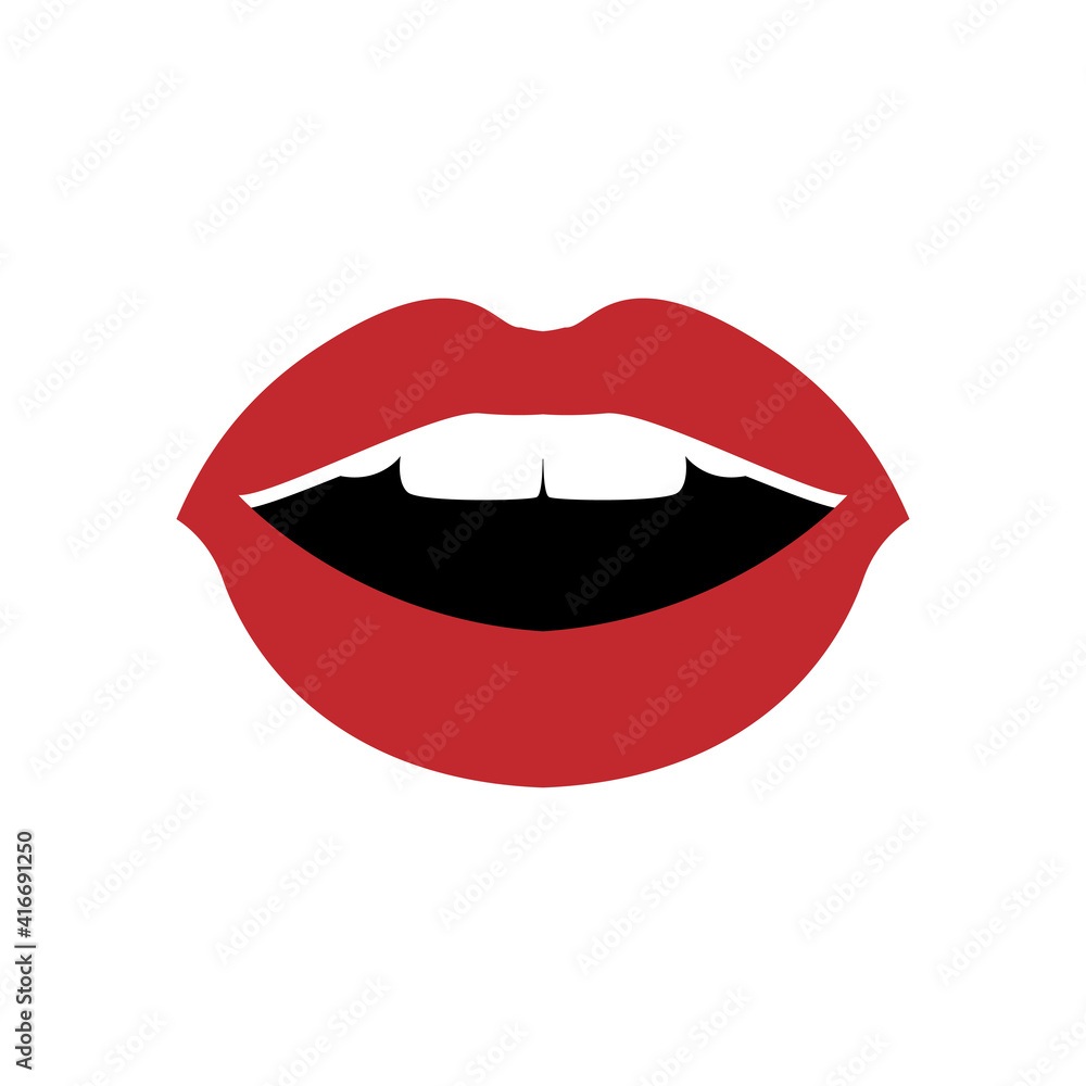 Lips mouth icon design template vector isolated