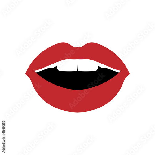 Lips mouth icon design template vector isolated