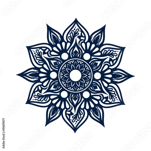Mandala floral against a luxurious ornamental background. Mandala designs for business cards, greeting cards, wedding invitations, gift vouchers,   fashion designs. Vector illustration.