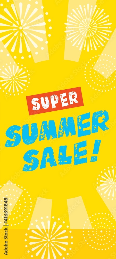 サマーセールの縦長のバナーイラスト Stock Vector Adobe Stock