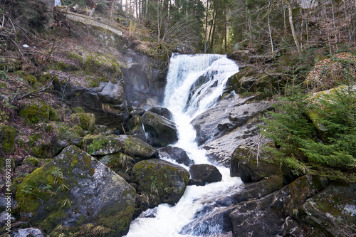 imposing and beautiful triberg waterfalls in the black forest in germany