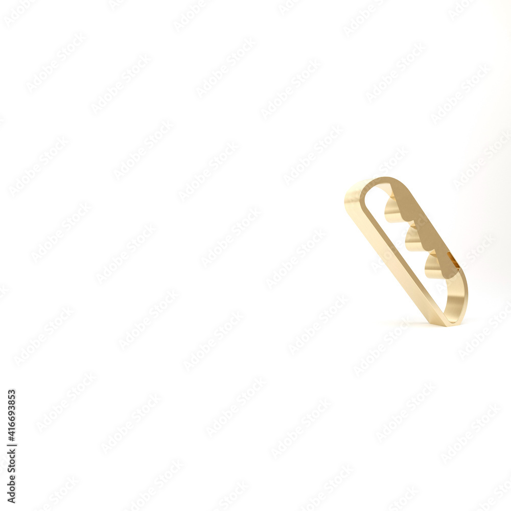 Gold French baguette bread icon isolated on white background. 3d illustration 3D render. Gold French baguette bread icon isolated on white background. 3d illustration 3D render.