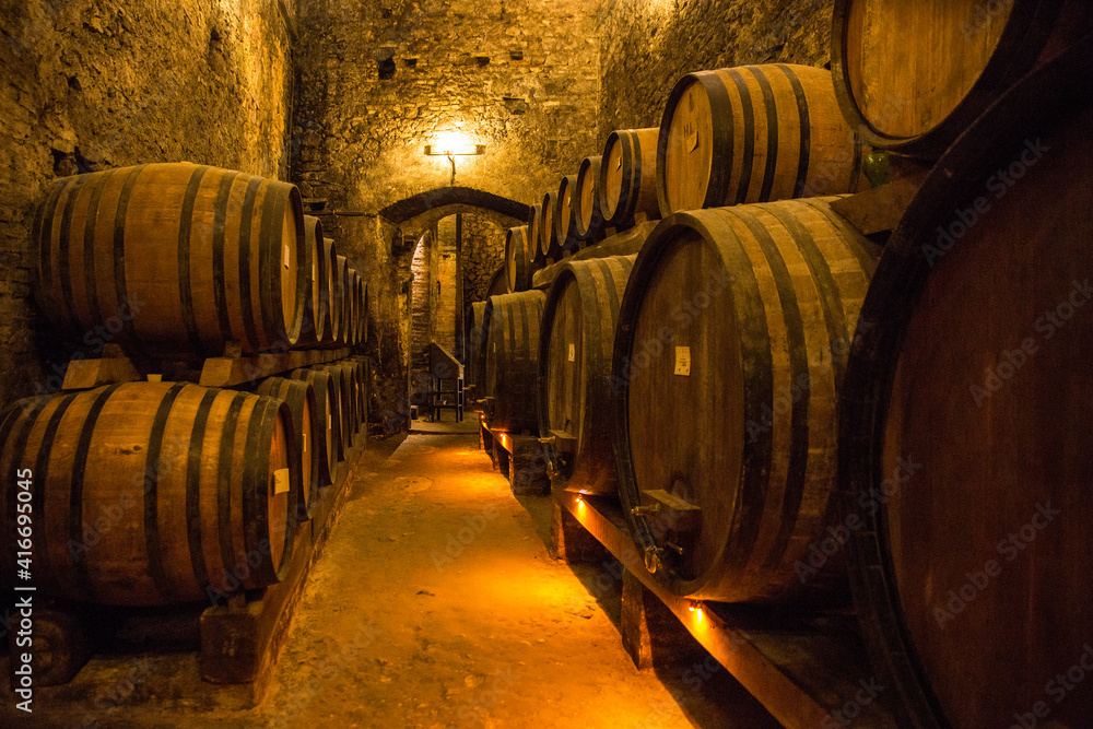 One of wine cellar in Montepulciano in Tuscany, beautiful historical city, but also home  great type of wine.  