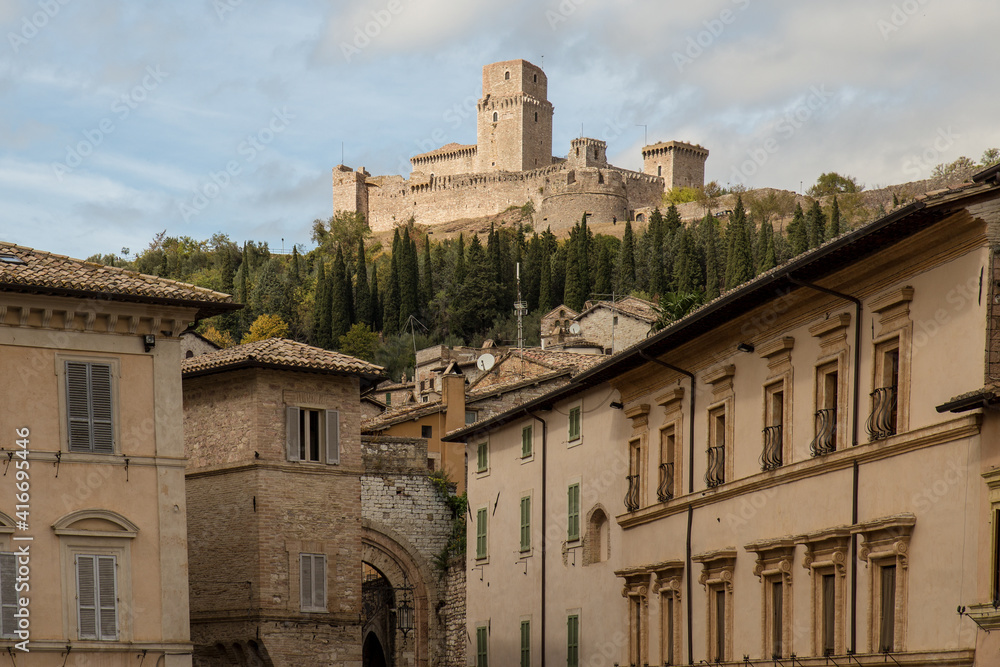 Assisi, nice historical small city in Tuscany, north Italy. Home of popular Saint Francis of Assisi.